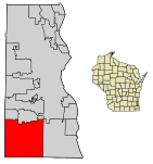 Milwaukee County Wisconsin Incorporated and Unincorporated areas Franklin Highlighted